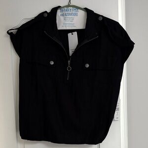 JUST ANGELS Black Zipper Blouse